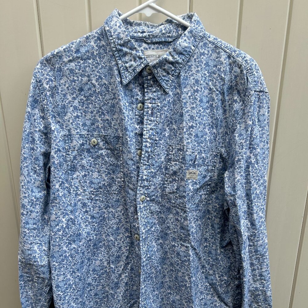 Ralph Lauren Men's Long Sleeve Floral Print Denim Button Down Size L